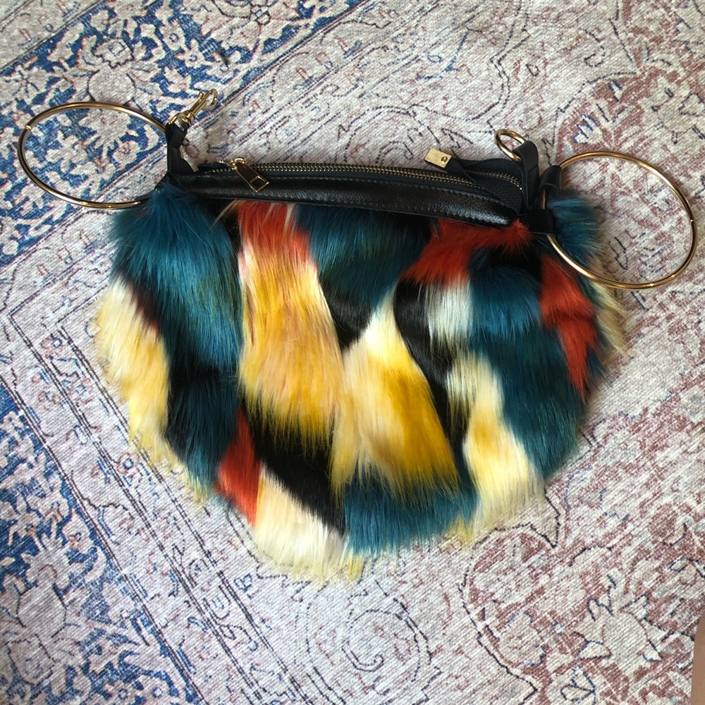 Faux Fur Multi Color Purse
